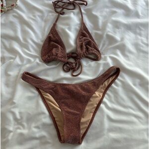 Cotton on sparkly brown bikini worn once